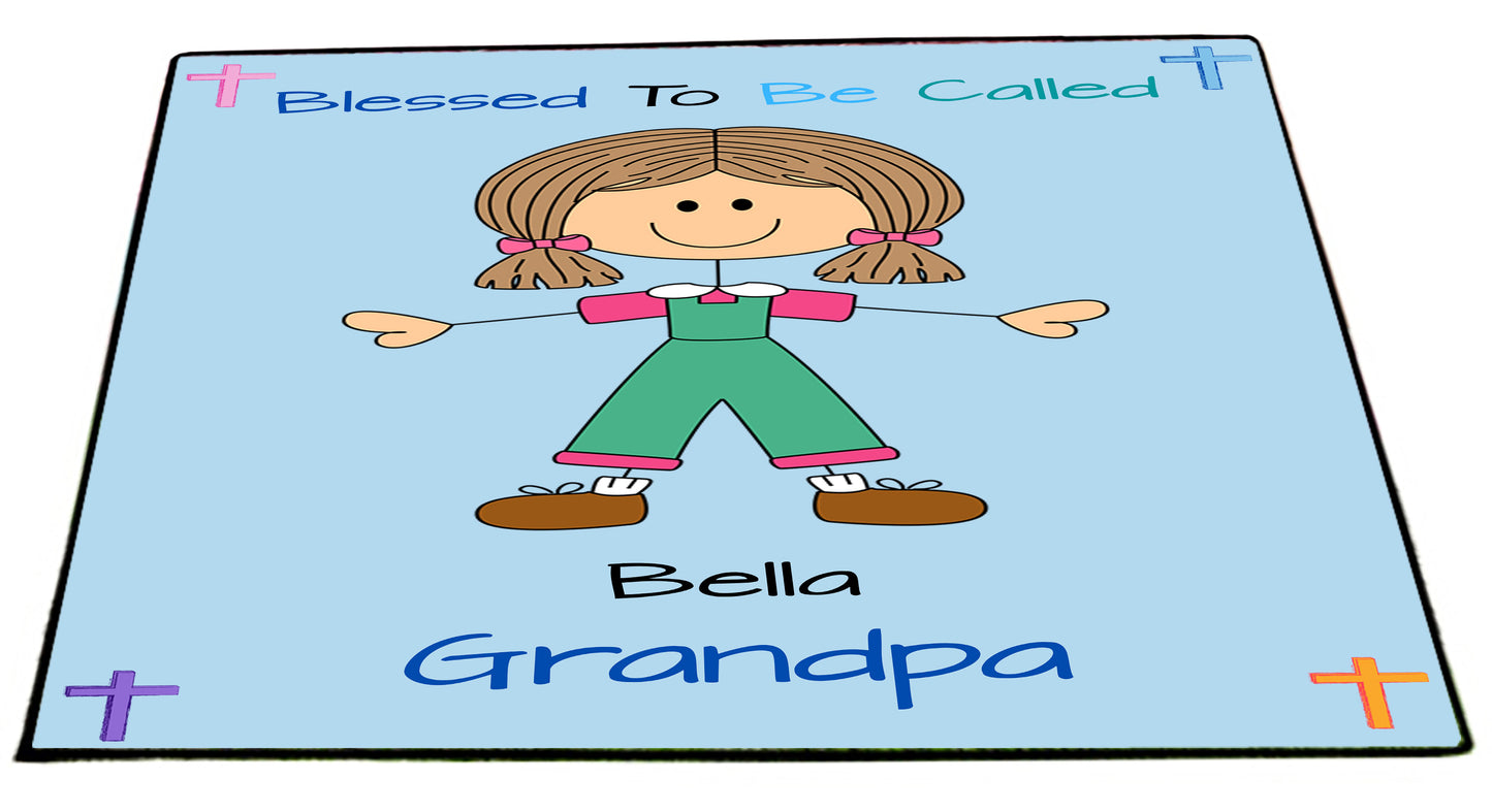 Personalized Blessed To be Called Dog Cat Pets Grandpa, Uncle, Dad, Husband or Brother Floormat
