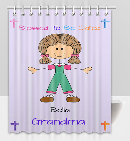 Personalized Blessed to be Called Dog Cat Pets Grandma, Aunt, Mom, Wife or Sister Shower Curtain