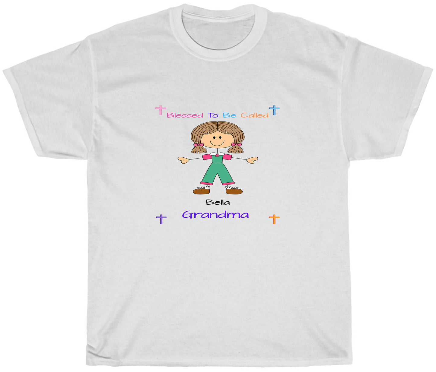 Personalized Dog Cat Pets Blessed To be Called Grandma Aunty Mom, Wife or Sister Women's Cotton T-Shirt