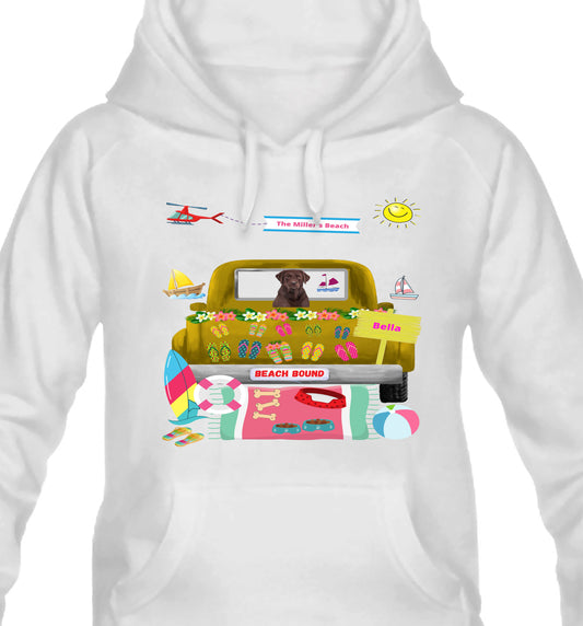 Personalized Beach Bound Dog Cat Pets Pullover Hoodies 1 to 5 Pets