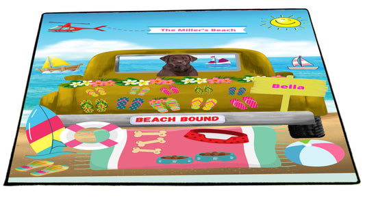 Personalized Beach Bound Dog Cat Pets Floormat 1 to 5 Pets