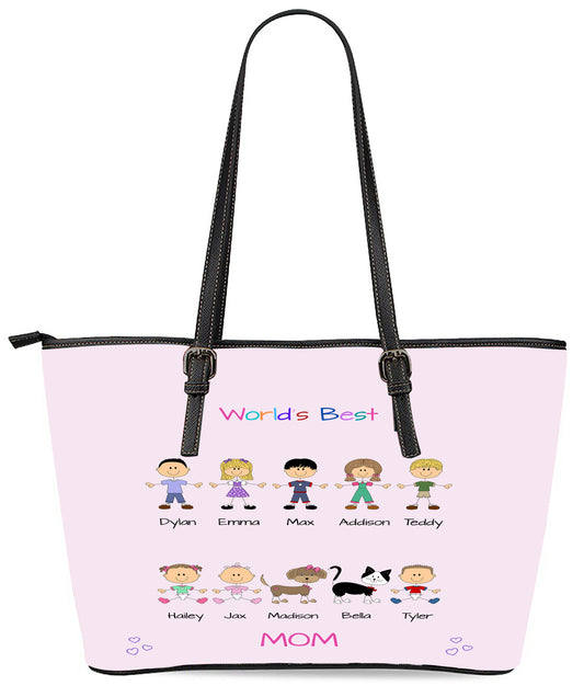 Personalized Dog Cat Pets World's Best Grandma, Aunt, Mom, Wife or Sister Euramerican Tote Bag