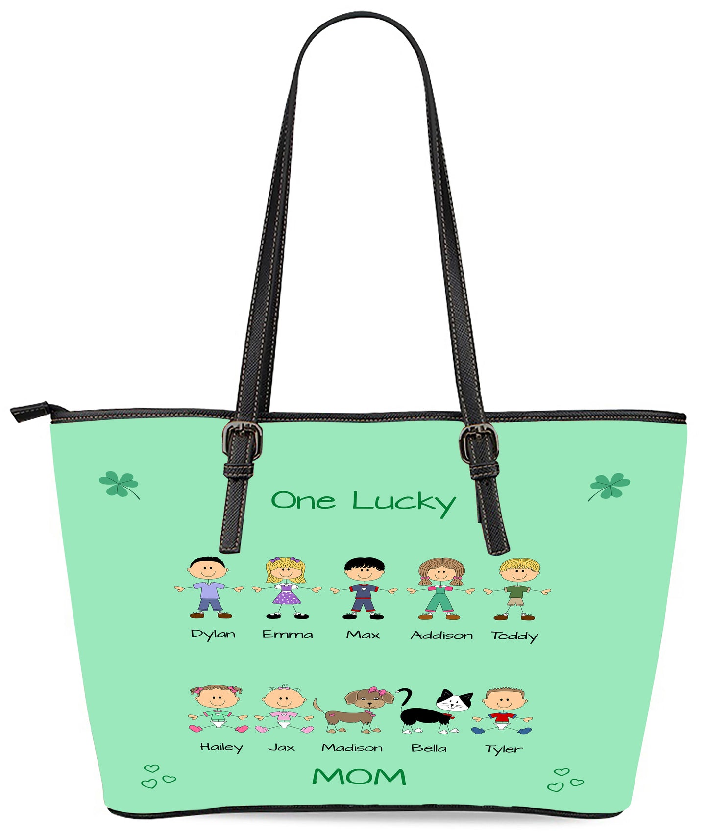 Personalized One Lucky Dog Cat Pets Grandma, Aunt, Mom, Wife or Sister Euramerican Tote Bag