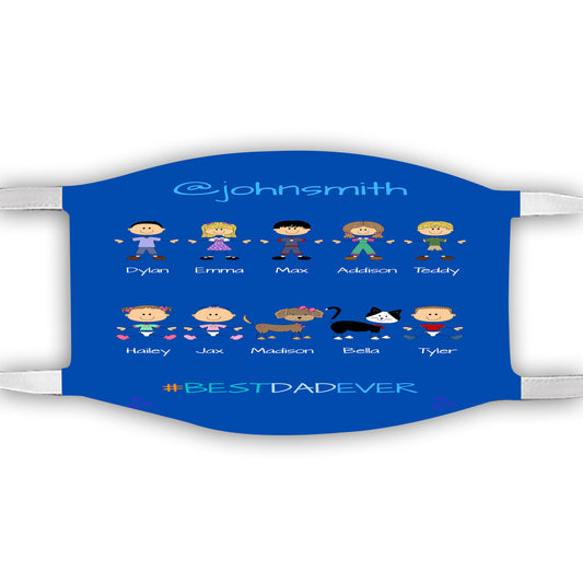 Personalized Dog Cat Pets Best Ever Grandpa, Uncle, Dad, Husband or Brother Face Mask