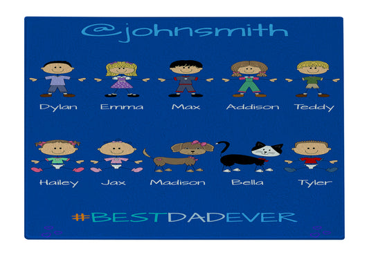 Personalized Dog Cat Pets Best Ever Grandpa, Uncle, Dad, Husband or Brother Glass Cutting Board
