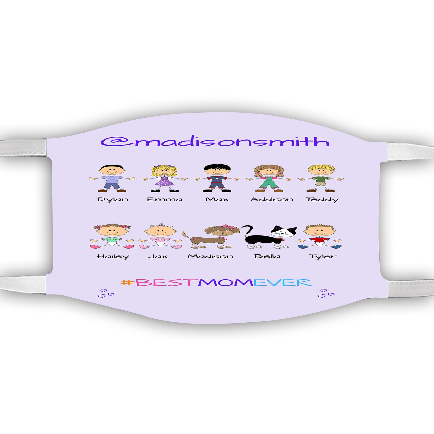 Personalized Dog Cat Pets Best Ever Grandma, Aunt, Mom, Wife or Sister Face Mask