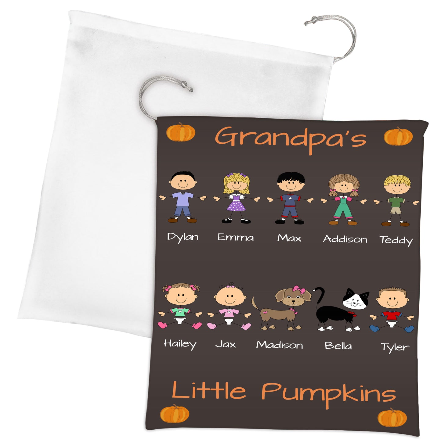 Personalized Dog Cat Pets Grandpa, Uncle, Dad, Husband or Brother's Little Pumpkins Gift Bag