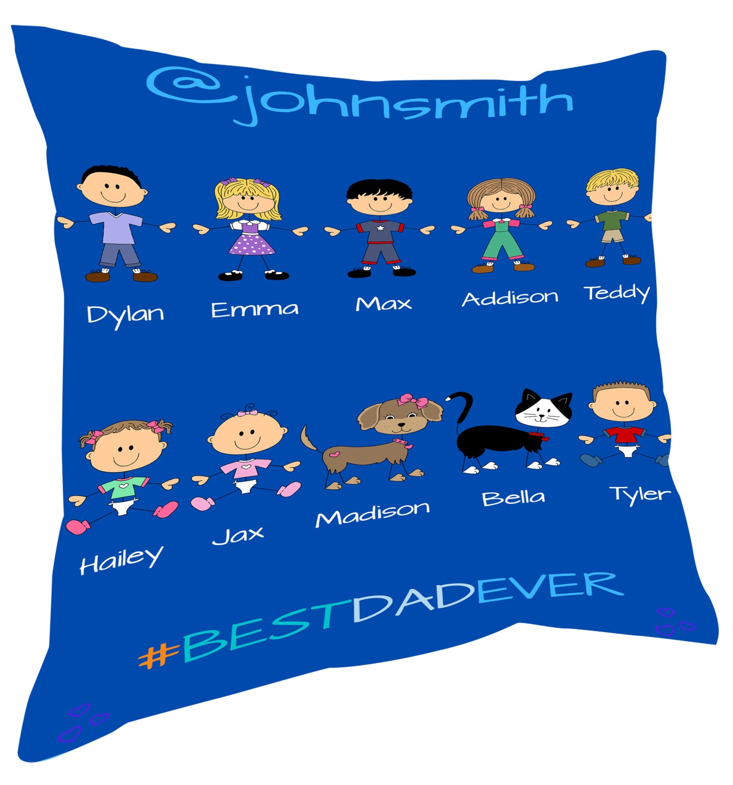 Personalized Dog Cat Pets Best Ever Grandpa, Uncle, Dad, Husband or Brother Pillow