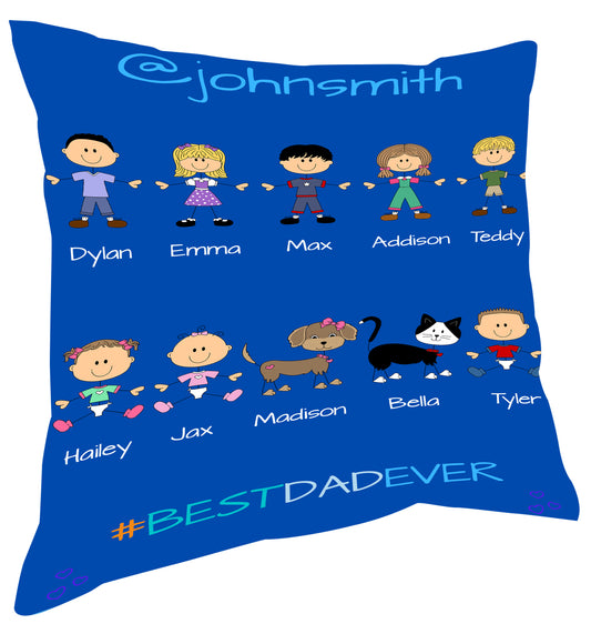 Personalized Dog Cat Pets Best Ever Grandpa, Uncle, Dad, Husband or Brother Pillow