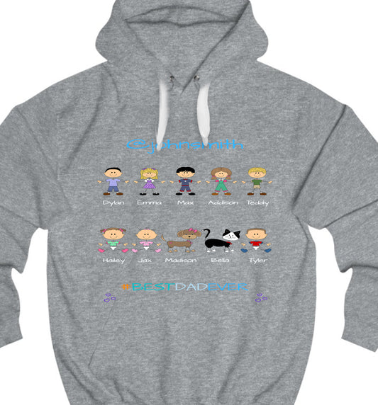 Personalized Dog Cat Pets Best Ever Grandpa, Uncle, Dad, Husband or Brother's Men's Hoodie