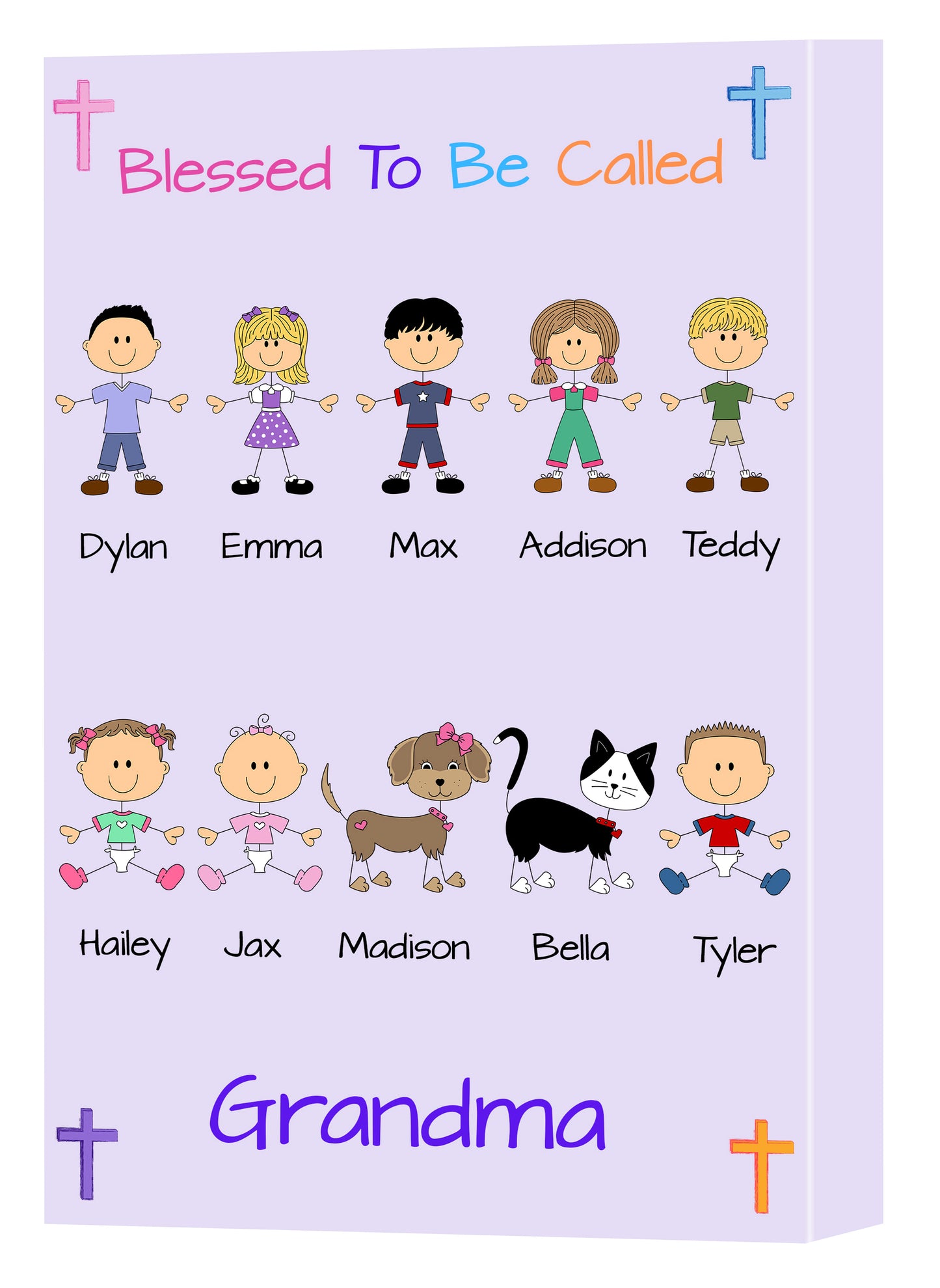 Personalized Blesses To Be Called Dog Cat Pets Grandma, Aunt, Mom, Wife or Sister Canvas Print Wall Art Décor