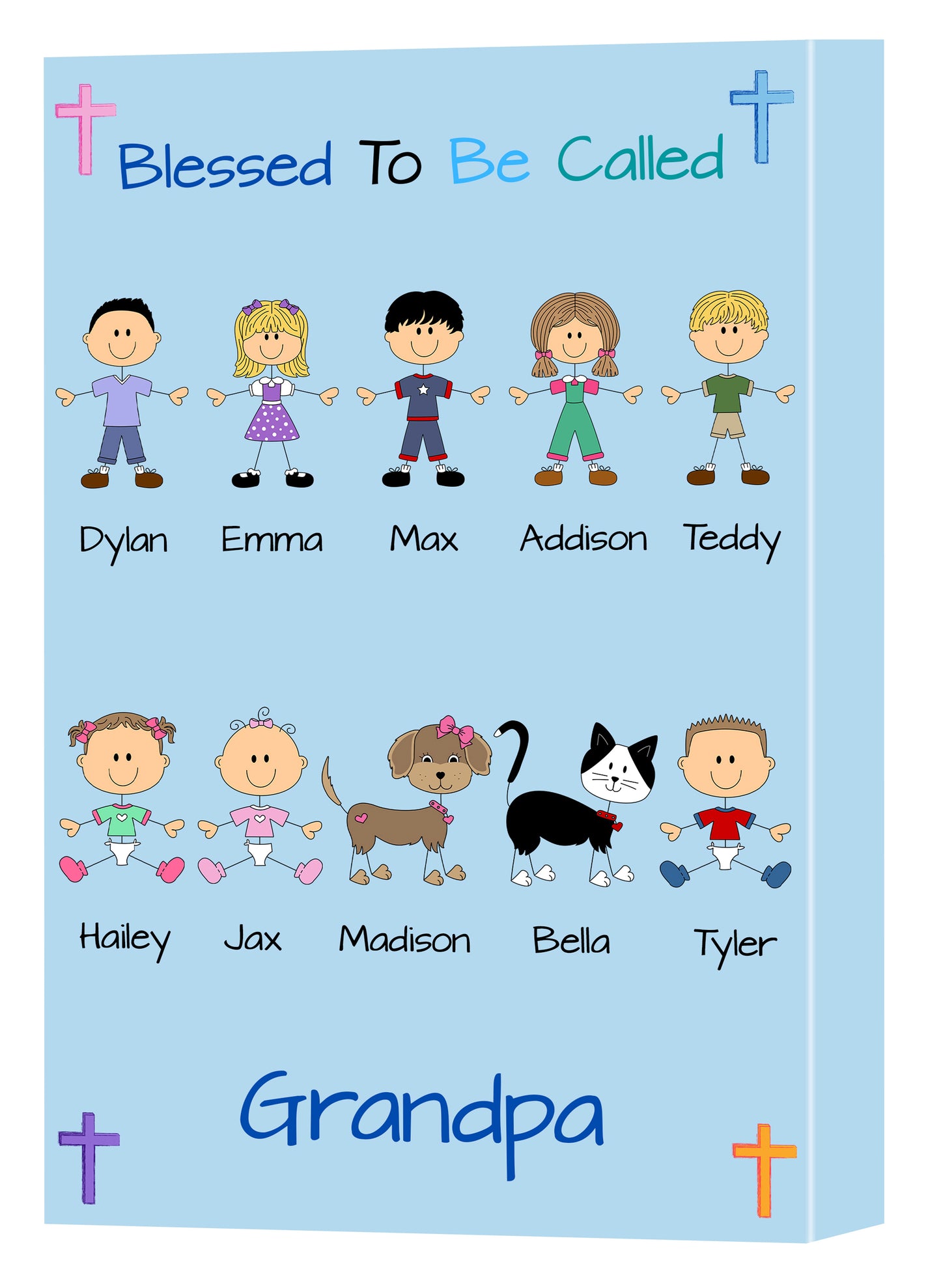 Personalized Blesses To Be Called Dog Cat Pets Grandpa, Uncle, Dad, Husband or Brother Canvas Print Wall Art Décor