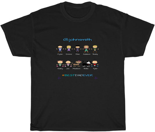 Personalized Dog Cat Pets Best Ever Grandpa, Uncle, Dad, Husband or Brother Cotton T-Shirt