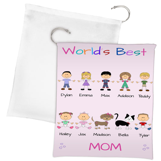 Personalized Dog Cat Pets World's Best Grandma, Aunt, Mom, Wife or Sister Gift Bag