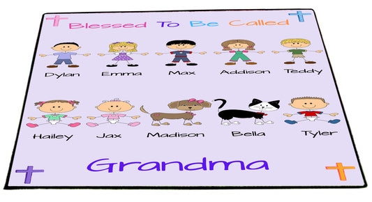 Personalized Blessed to be Called Dog Cat Pets Grandma, Aunt, Mom, Wife or Sister Floormat