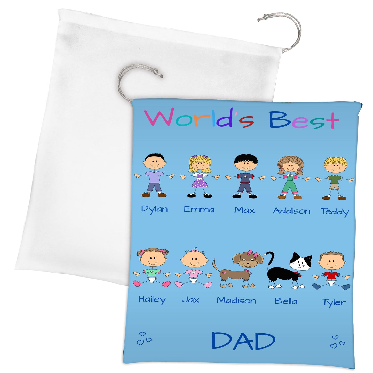 Personalized Dog Cat Pets World's Best Grandpa, Uncle, Dad, Husband or Brother Gift Bag