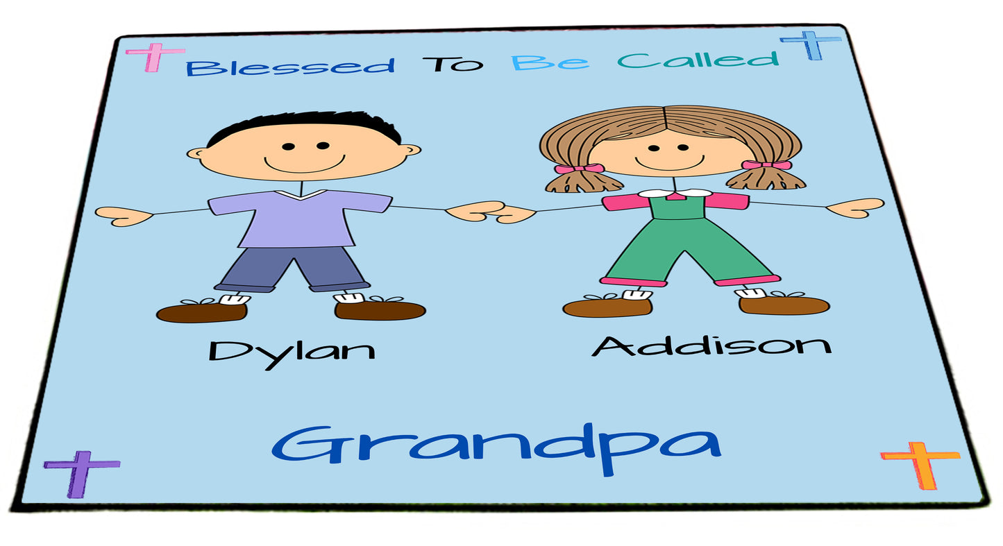 Personalized Blessed To be Called Dog Cat Pets Grandpa, Uncle, Dad, Husband or Brother Floormat