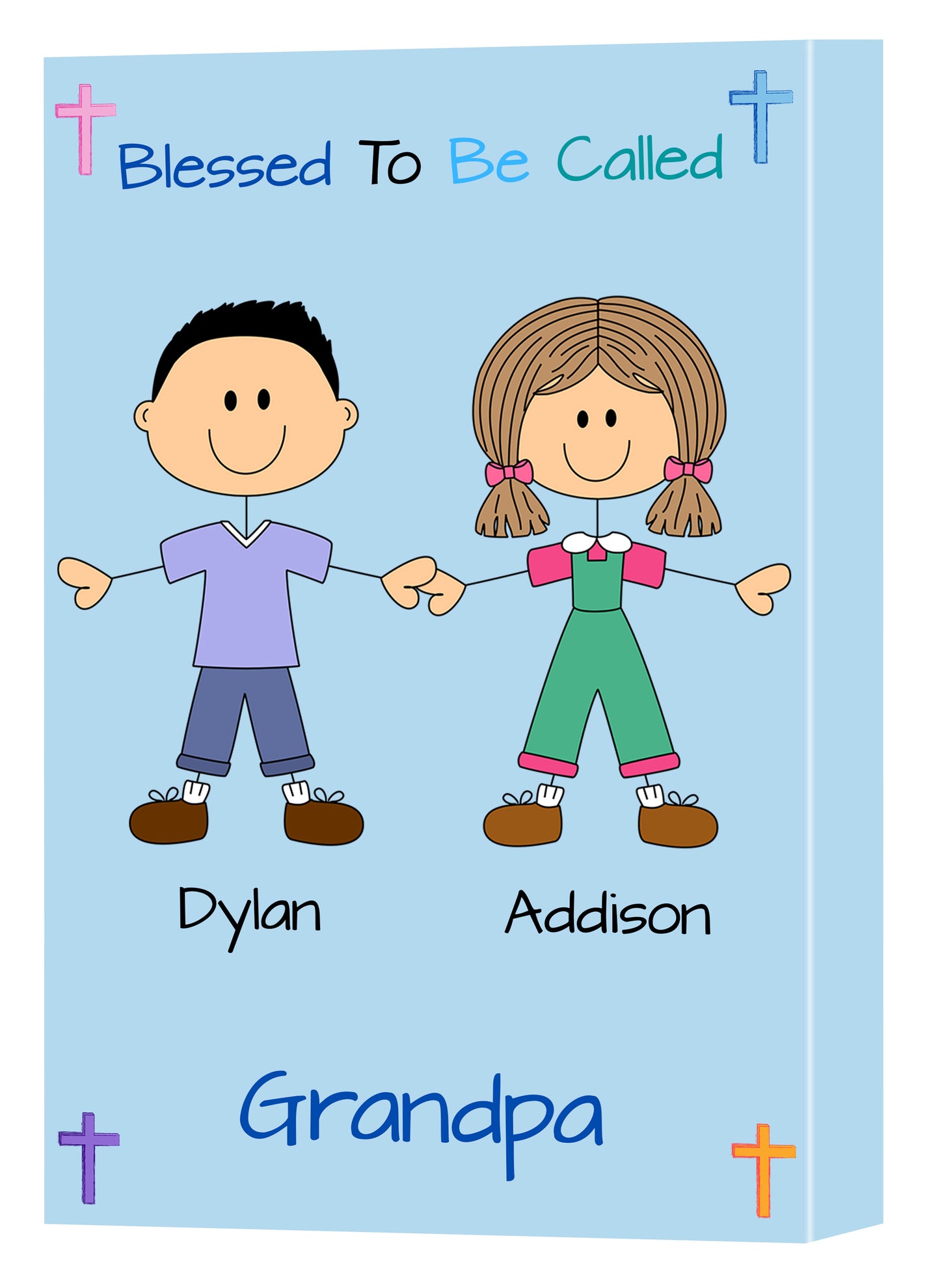 Personalized Blesses To Be Called Dog Cat Pets Grandpa, Uncle, Dad, Husband or Brother Canvas Print Wall Art Décor