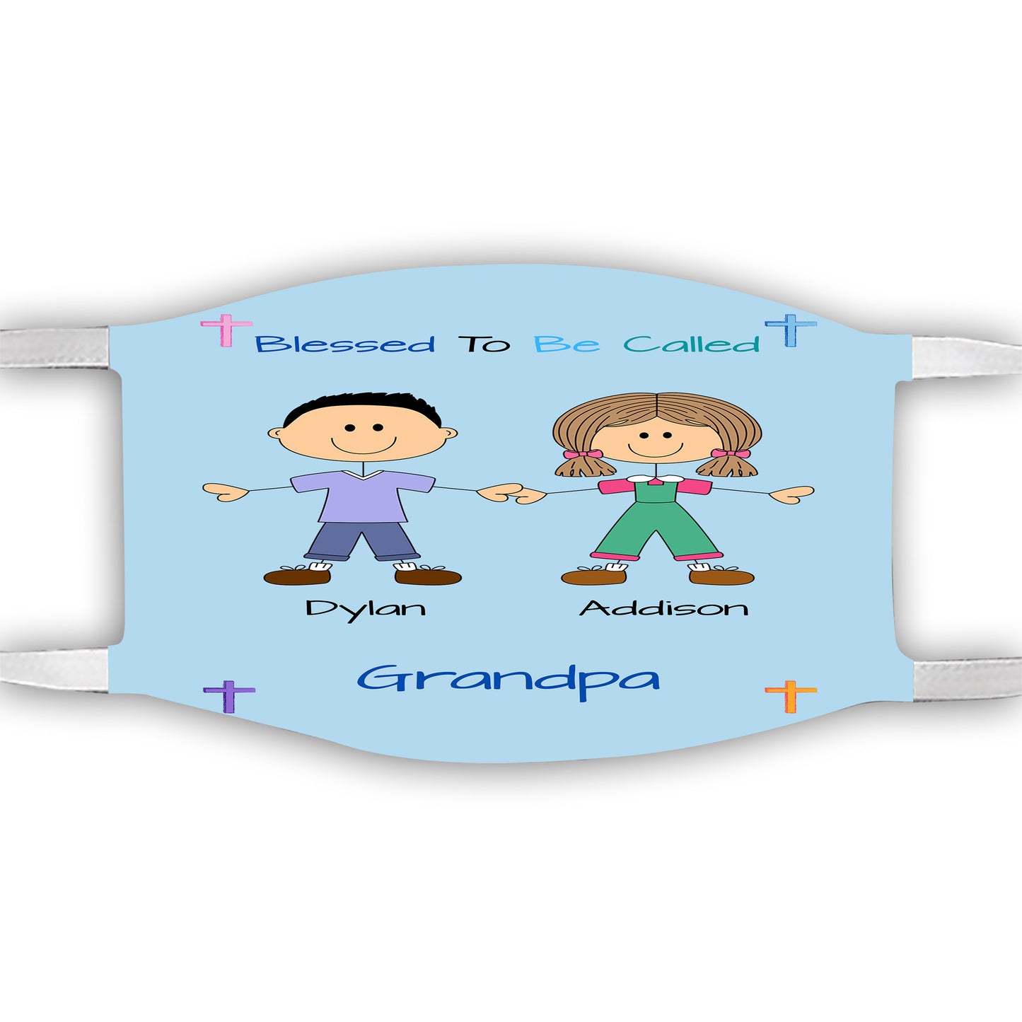 Personalized Blessed to be Called Dog Cat Pets Grandpa, Uncle, Dad, Husband or Brother Face Mask