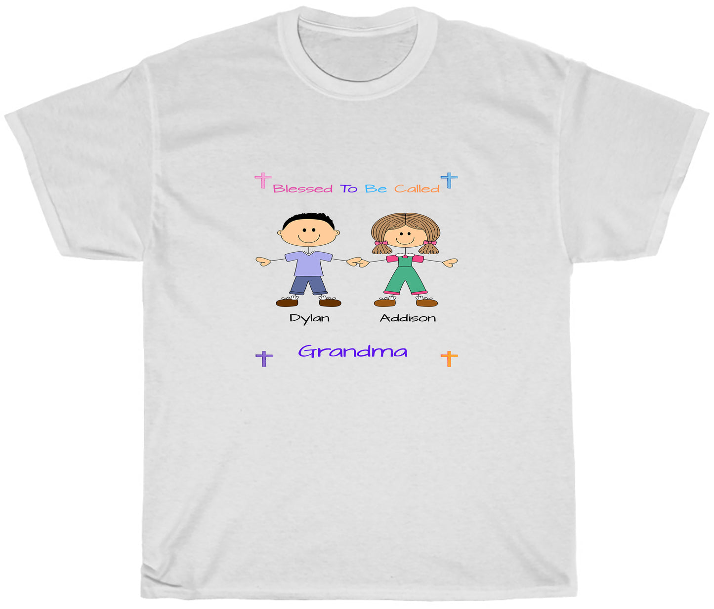 Personalized Dog Cat Pets Blessed To be Called Grandma Aunty Mom, Wife or Sister Women's Cotton T-Shirt