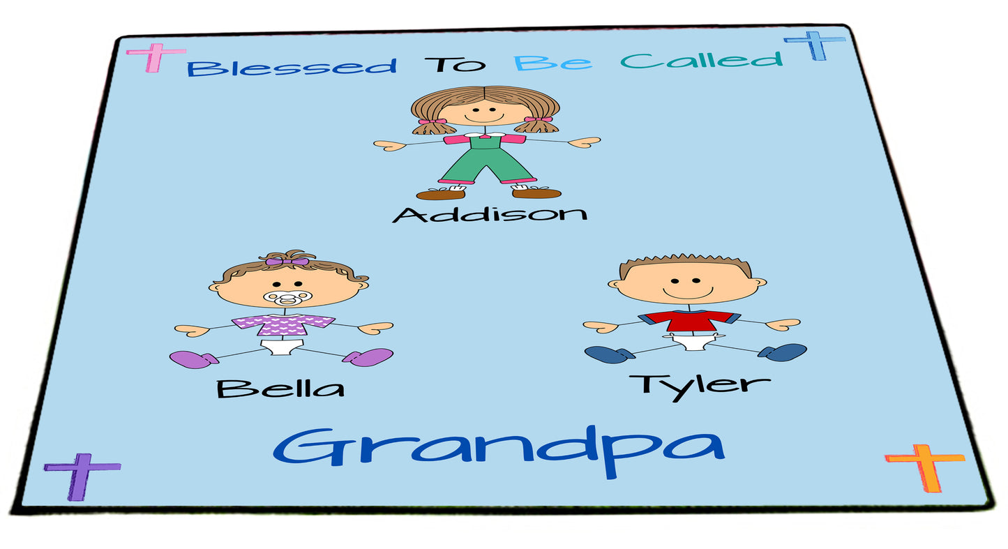 Personalized Blessed To be Called Dog Cat Pets Grandpa, Uncle, Dad, Husband or Brother Floormat