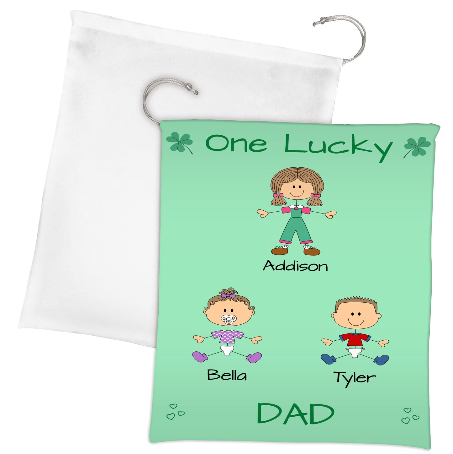 Personalized One Lucky Dog Cat Pets Grandpa, Uncle, Dad, Husband or Brother Gift Bag