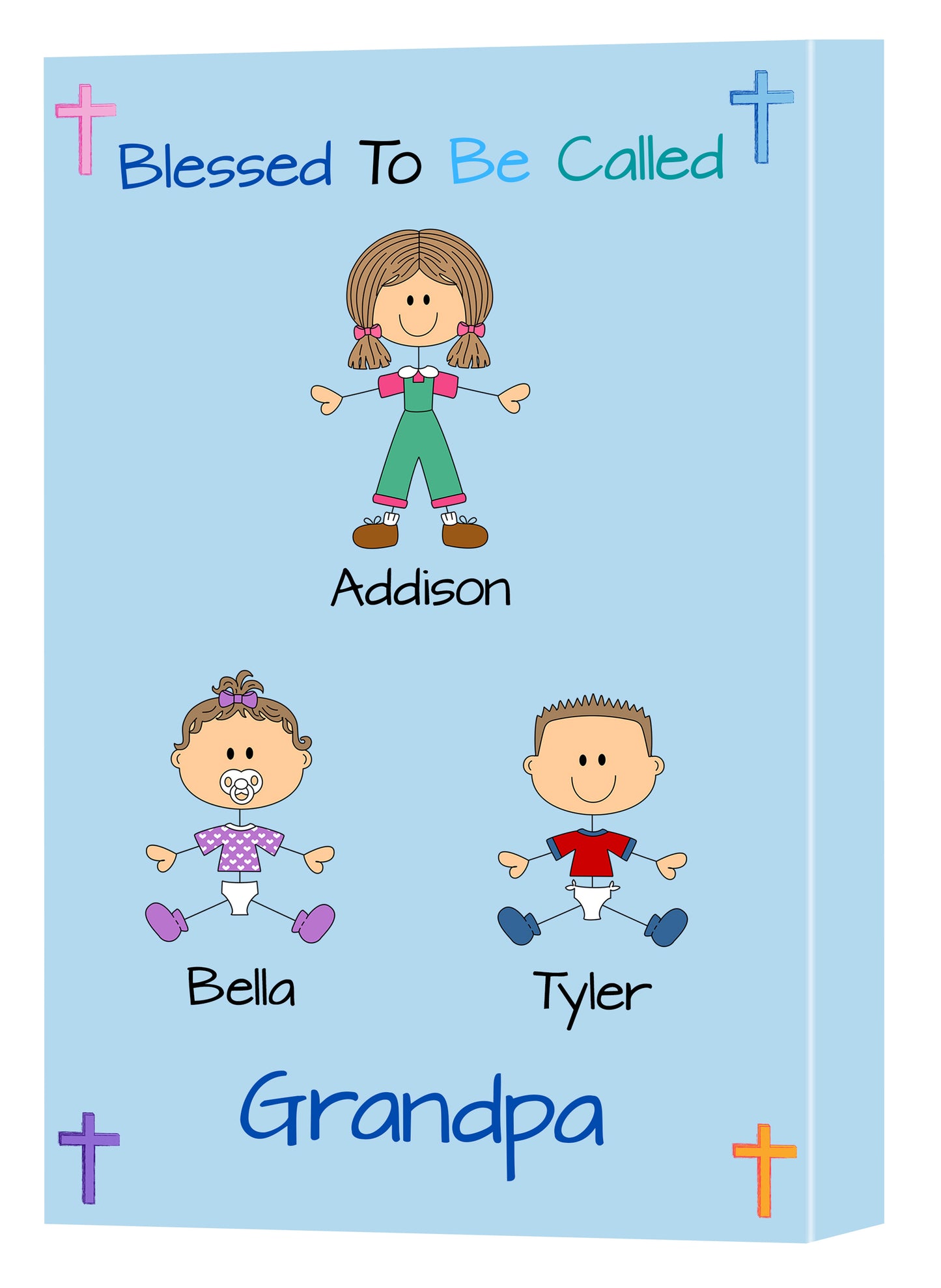 Personalized Blesses To Be Called Dog Cat Pets Grandpa, Uncle, Dad, Husband or Brother Canvas Print Wall Art Décor