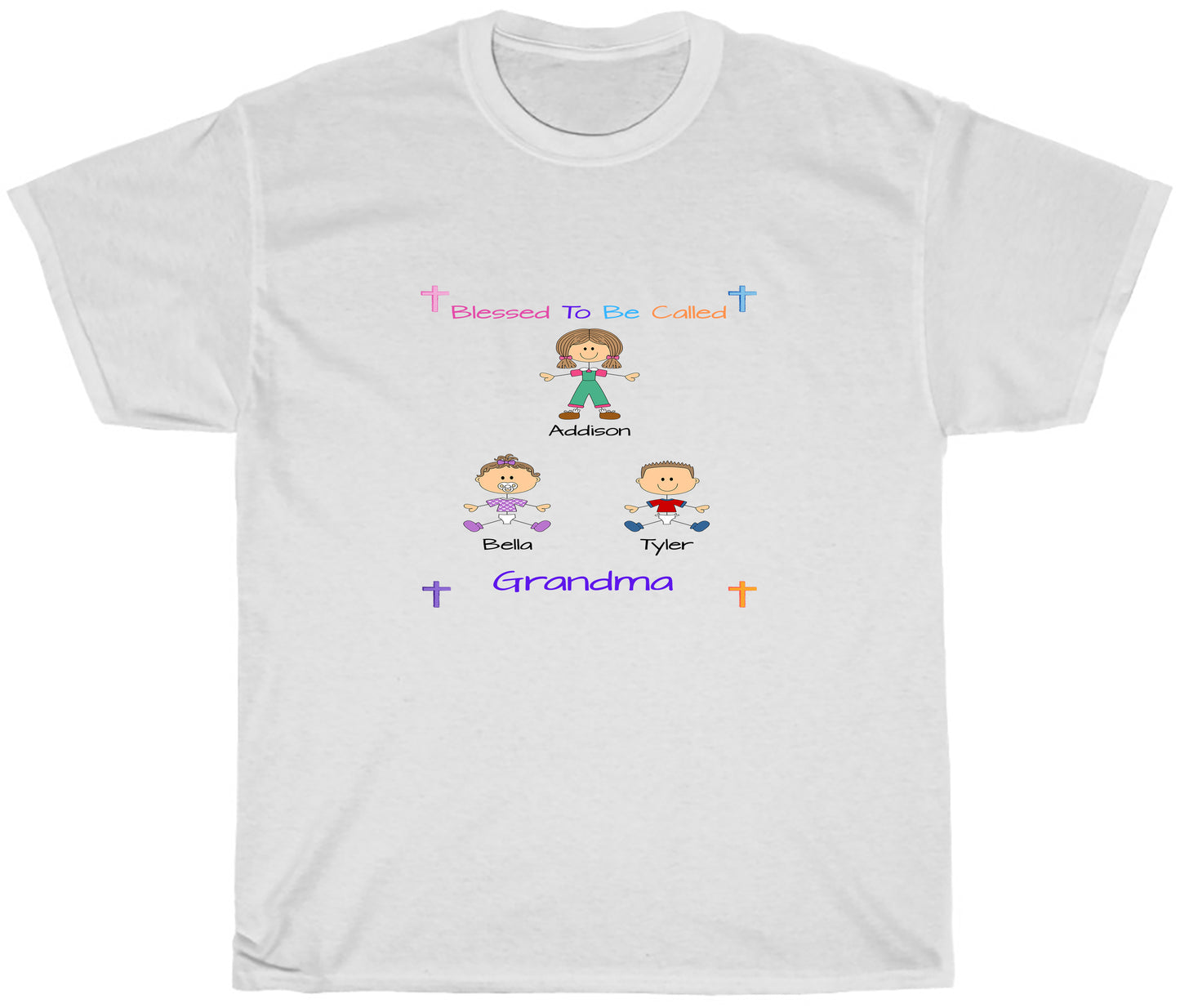 Personalized Dog Cat Pets Blessed To be Called Grandma Aunty Mom, Wife or Sister Women's Cotton T-Shirt