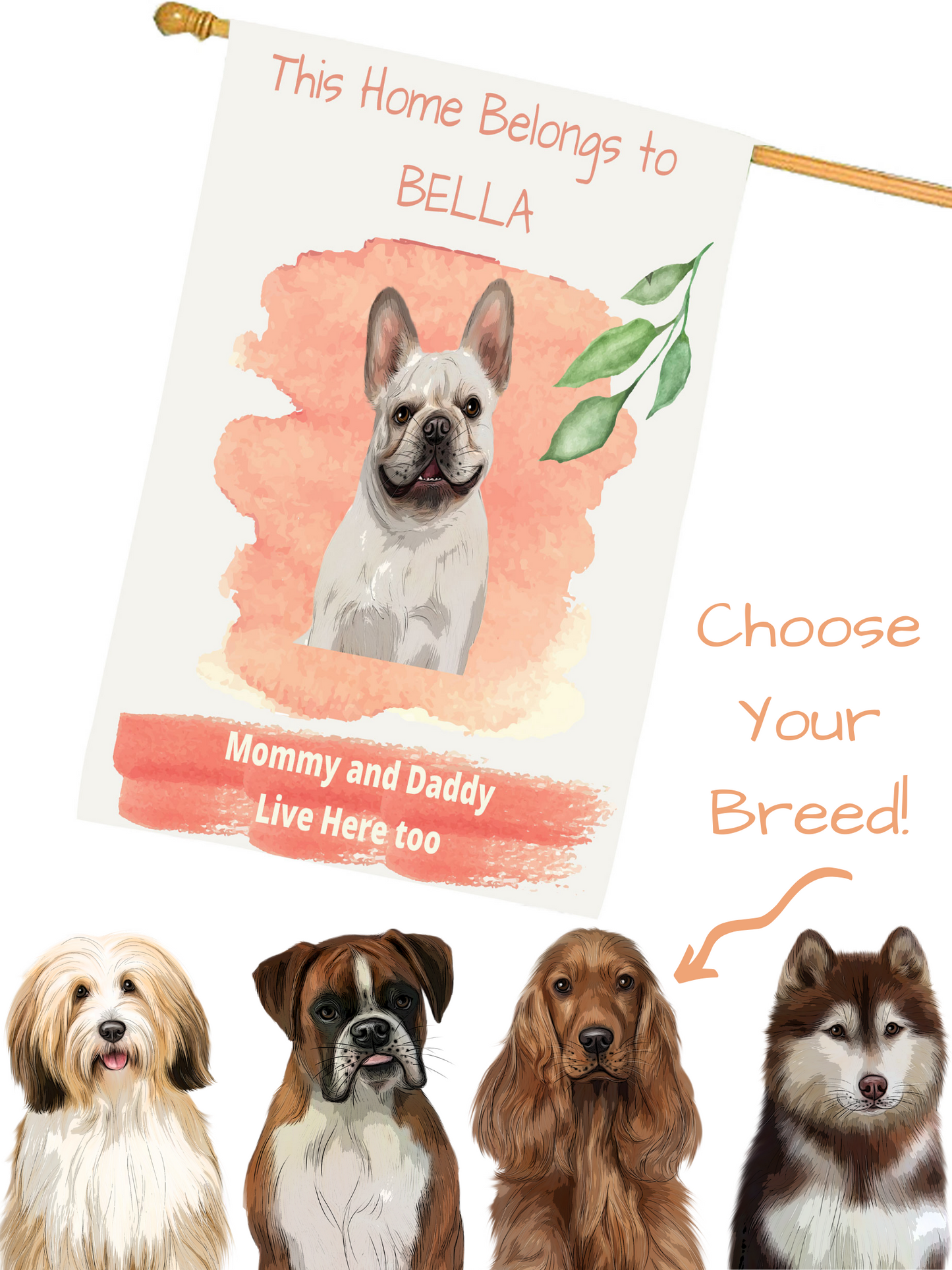 Personalized This Home Belongs To Dog Cat Pets House Flag