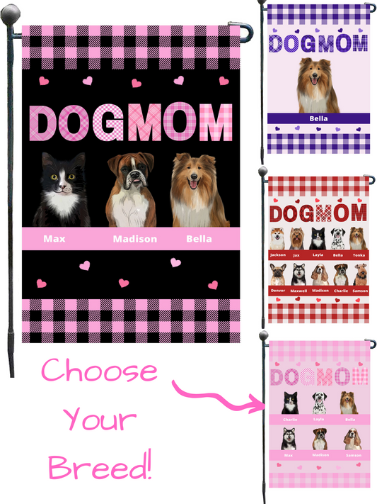 Personalized Dog Cat Pet MOM Garden Flag 1-10 pets