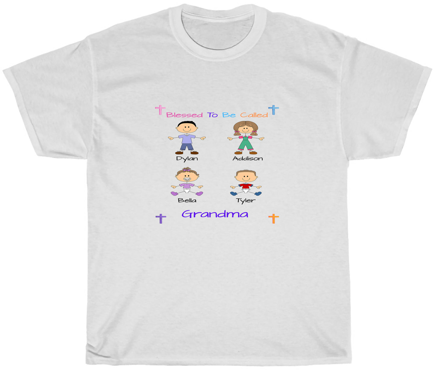 Personalized Dog Cat Pets Blessed To be Called Grandma Aunty Mom, Wife or Sister Women's Cotton T-Shirt