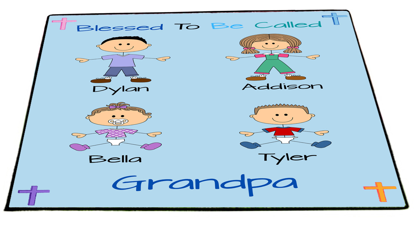 Personalized Blessed To be Called Dog Cat Pets Grandpa, Uncle, Dad, Husband or Brother Floormat