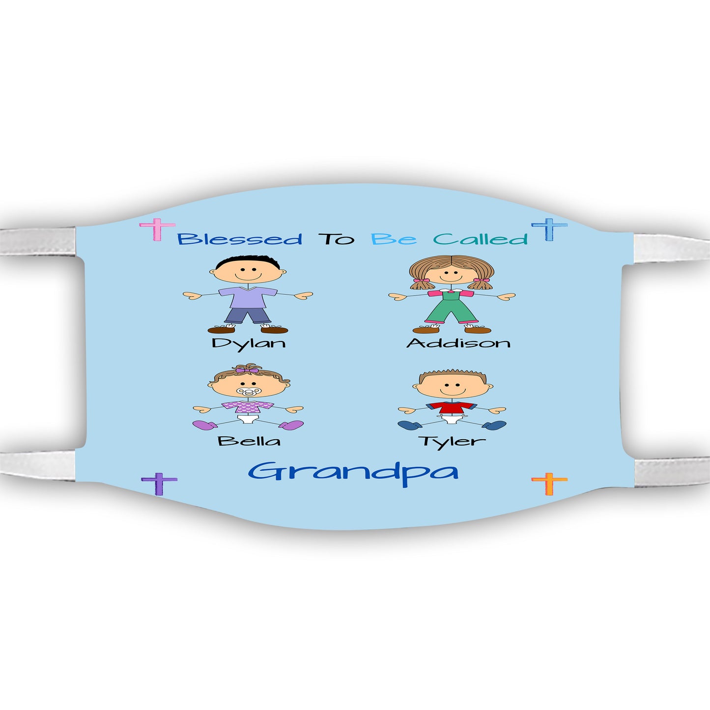 Personalized Blessed to be Called Dog Cat Pets Grandpa, Uncle, Dad, Husband or Brother Face Mask