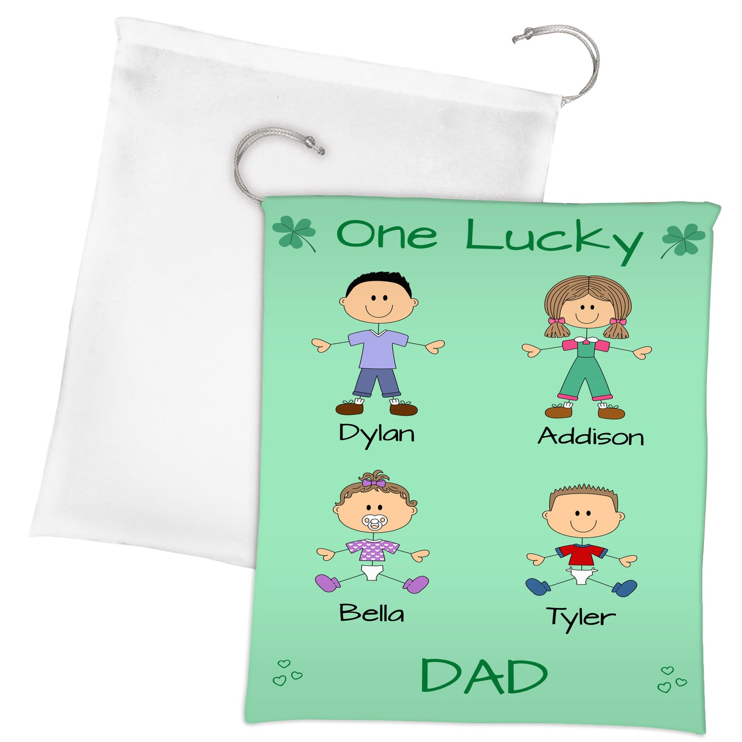 Personalized One Lucky Dog Cat Pets Grandpa, Uncle, Dad, Husband or Brother Gift Bag
