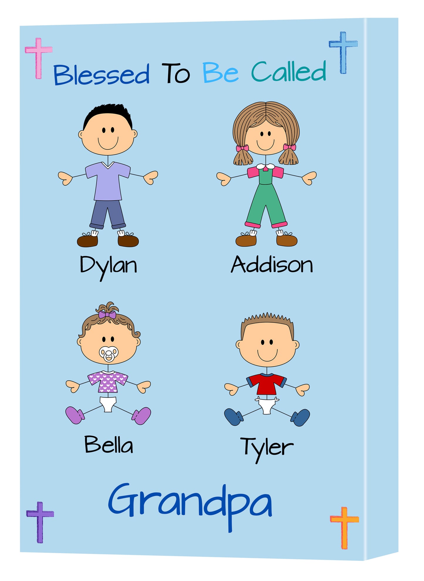 Personalized Blesses To Be Called Dog Cat Pets Grandpa, Uncle, Dad, Husband or Brother Canvas Print Wall Art Décor