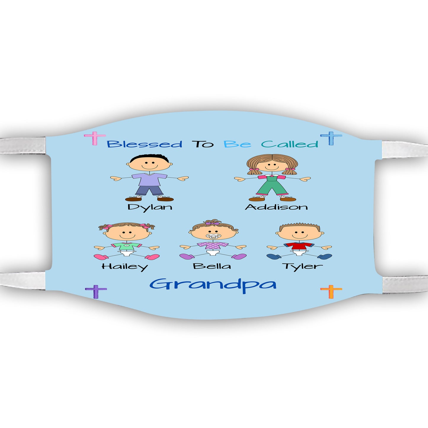 Personalized Blessed to be Called Dog Cat Pets Grandpa, Uncle, Dad, Husband or Brother Face Mask