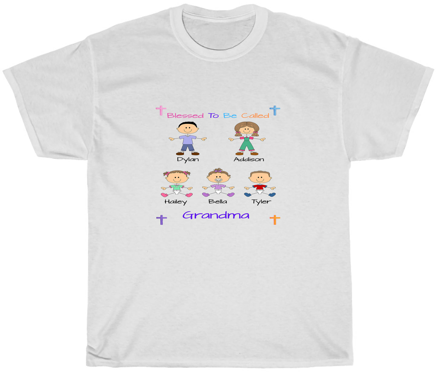 Personalized Dog Cat Pets Blessed To be Called Grandma Aunty Mom, Wife or Sister Women's Cotton T-Shirt