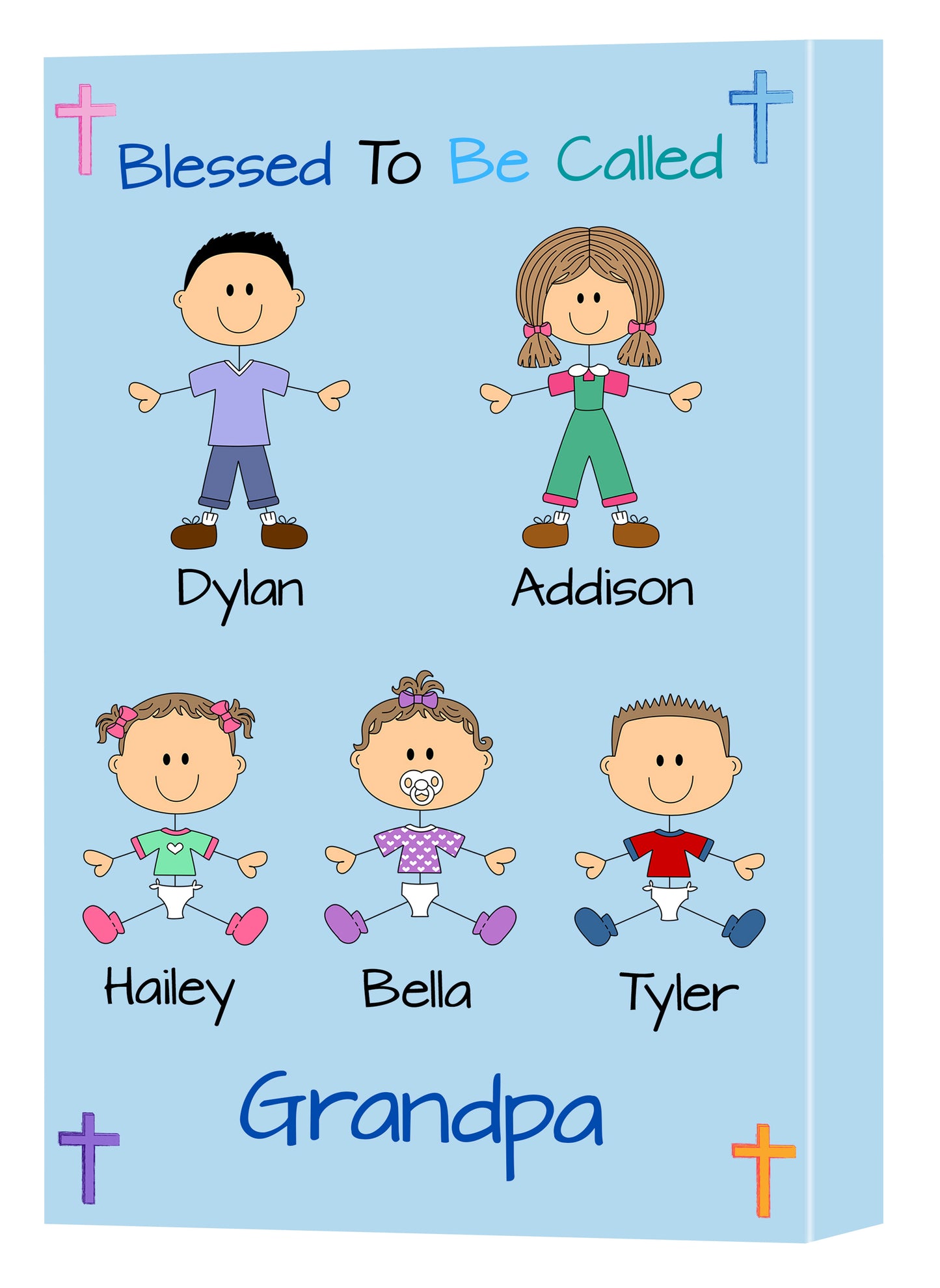 Personalized Blesses To Be Called Dog Cat Pets Grandpa, Uncle, Dad, Husband or Brother Canvas Print Wall Art Décor