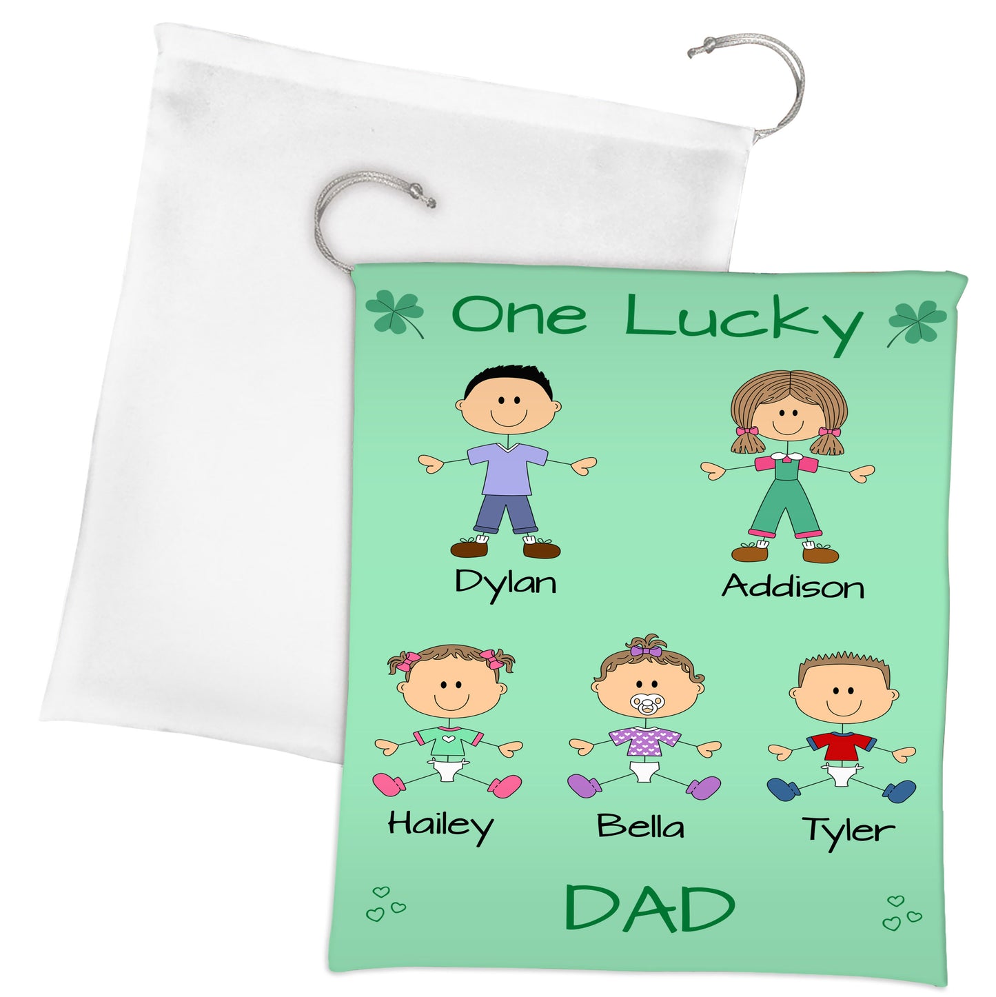 Personalized One Lucky Dog Cat Pets Grandpa, Uncle, Dad, Husband or Brother Gift Bag