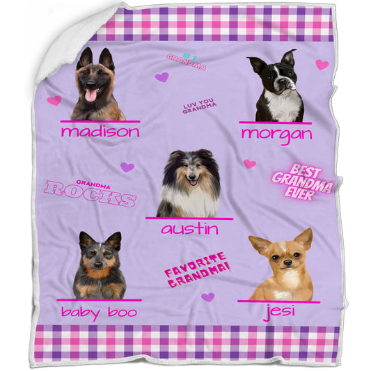 Personalized Favorite #1 Grandma Rocks Dog Cat Pets Blanket