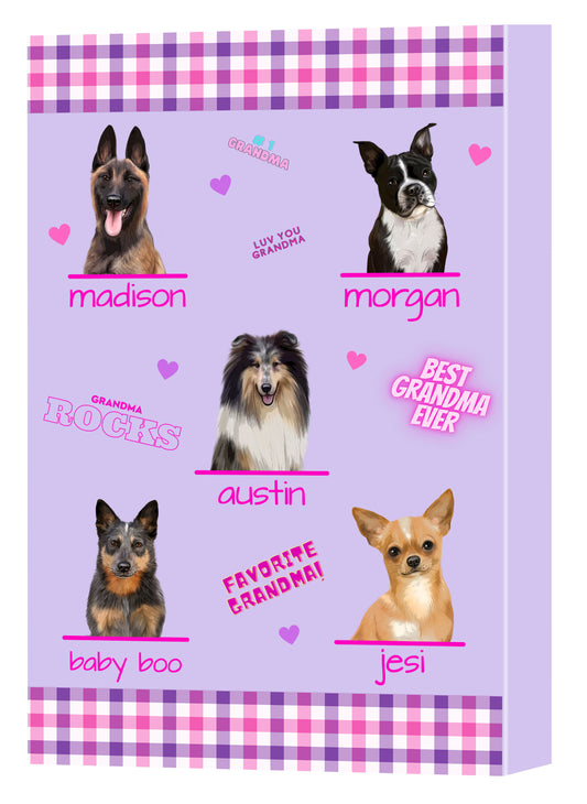 Personalized Favorite #1 Grandma Rocks Dog Cat Pets Canvas Print Wall Art Décor