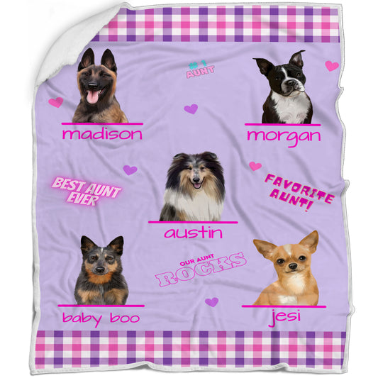 Personalized Favorite #1 Aunt Rocks Dog Cat Pets Blanket