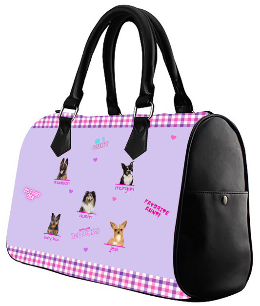 Personalized Favorite Aunt Dog Cat Pet Boston Handbag 1-5 Pets