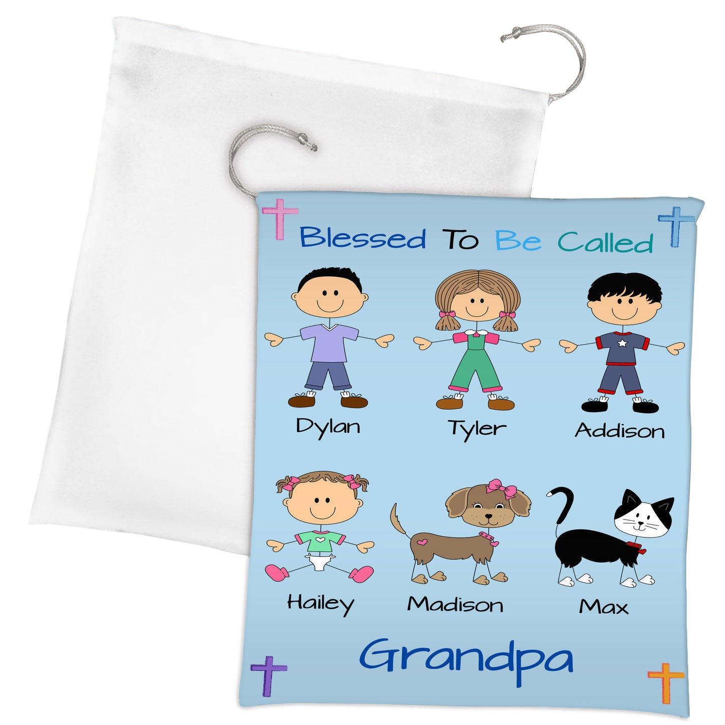 Personalized Blessed to be Called Dog Cat Pets Grandpa, Uncle, Dad, Husband or Brother Gift Bag