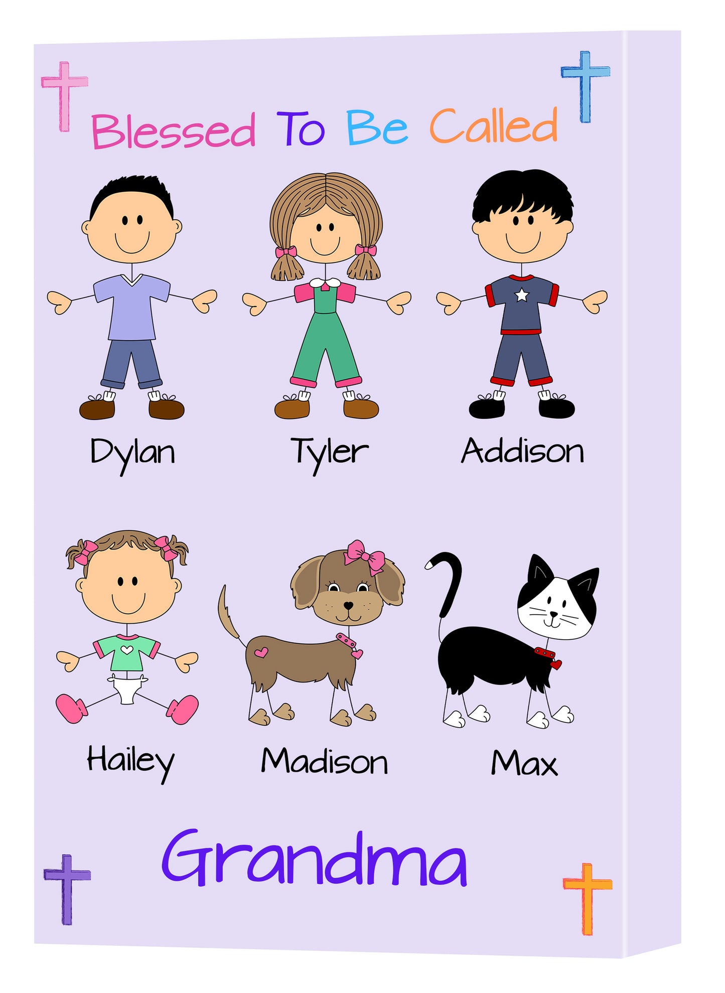 Personalized Blesses To Be Called Dog Cat Pets Grandma, Aunt, Mom, Wife or Sister Canvas Print Wall Art Décor