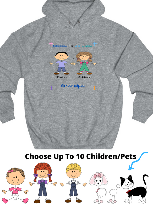 Personalized Blessed To Be Called Dog Cat Pets Grandpa, Uncle, Dad, Husband or Brother Men's & Women's Hoodie