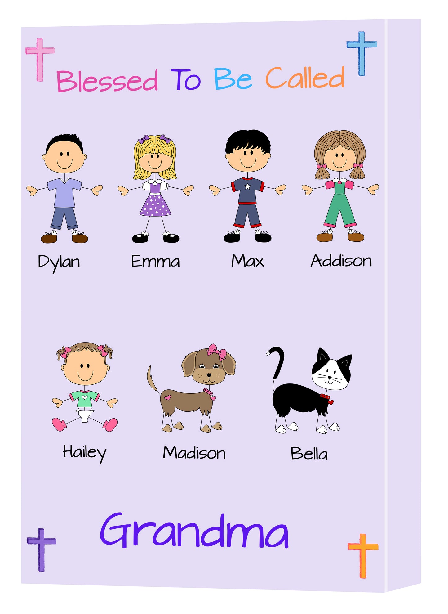 Personalized Blesses To Be Called Dog Cat Pets Grandma, Aunt, Mom, Wife or Sister Canvas Print Wall Art Décor