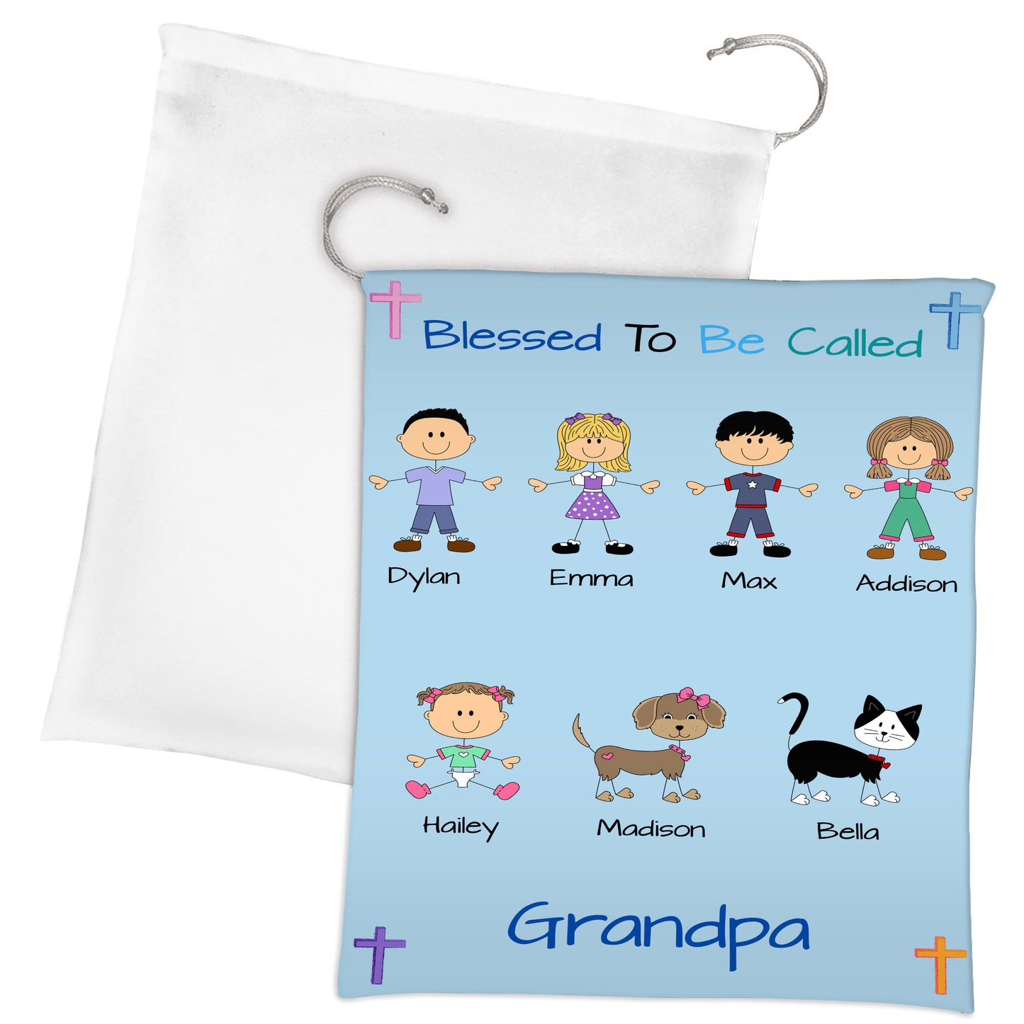 Personalized Blessed to be Called Dog Cat Pets Grandpa, Uncle, Dad, Husband or Brother Gift Bag