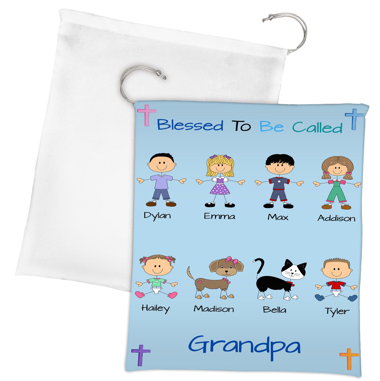 Personalized Blessed to be Called Dog Cat Pets Grandpa, Uncle, Dad, Husband or Brother Gift Bag