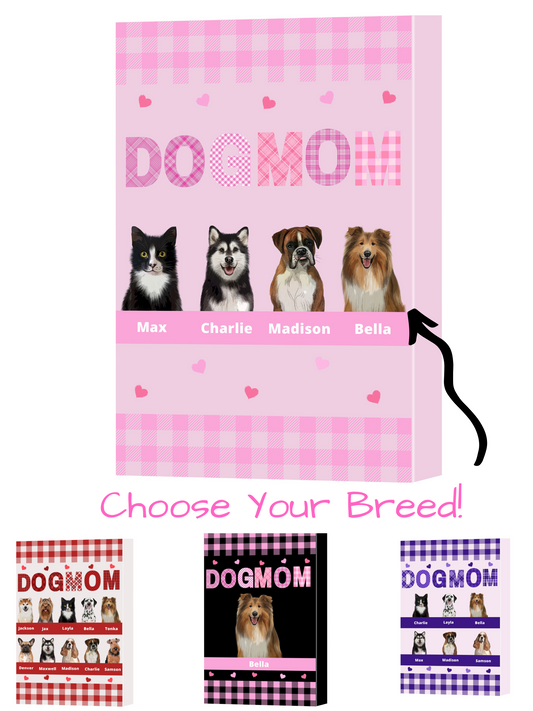 Personalized Dog MOM Pet Canvas Print Wall Art Décor